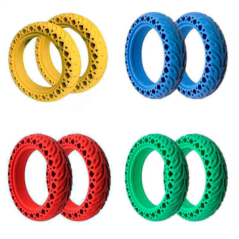 Rueda maciza 8,5x2 para patinete eléctrico color Rojo / Verde / Amarillo /  Azul