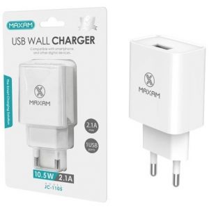 Base carga USB 10.5W 2.1A blanco MAXAM