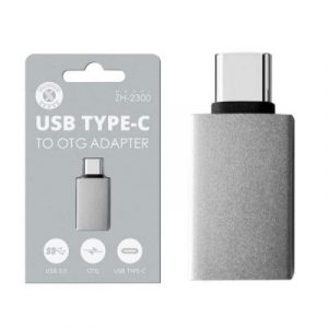 Adaptador OTG USB a tipo C gris Maxam